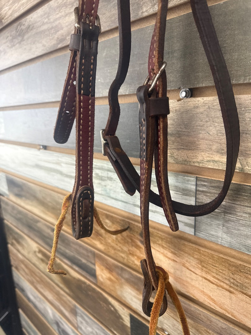 USED  Split Ear Headstall Horse Dark Oil