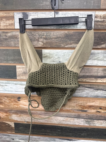USED (NIP) NEW Moss Green Ear Bonnet by SmartPak Horse Sized