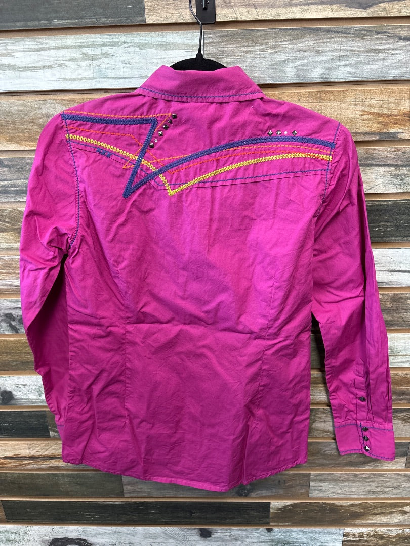 USED Ariat Ladies Western Top Small Hot Pink