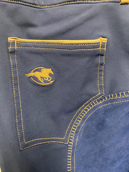 USED Piper By Smartpak Full Seat Breeches 32R Navy/Tan