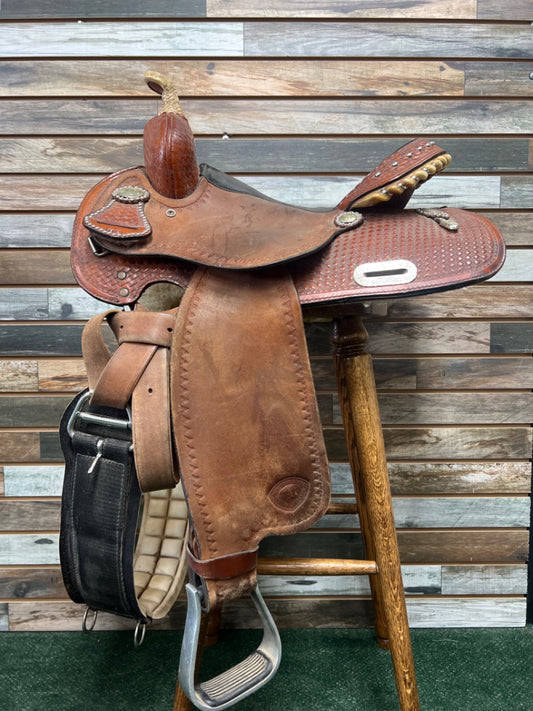 USED Textan Western Saddle 14” Medium Oil