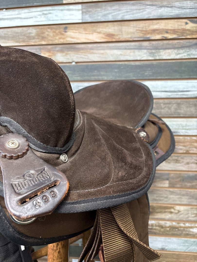 USED Big Horn Youth Trail Saddle 14” Brown