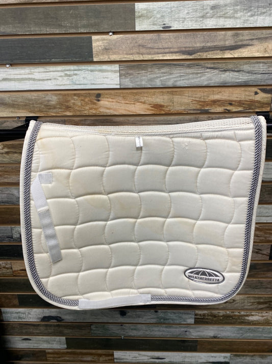 USED Weatherbeeta Dressage Pad Cob White w/ Silver