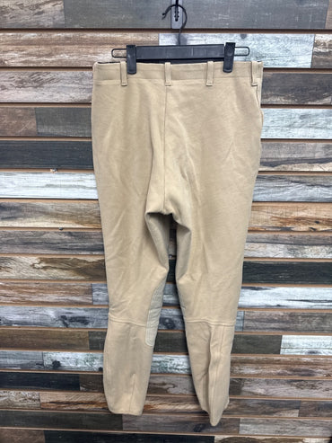 USED On Course Ladies English Breeches w/ Knee Patches 30 Tan