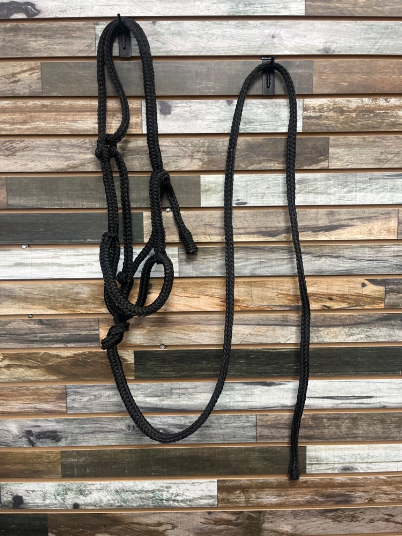 USED Showman Rope Halter  Black