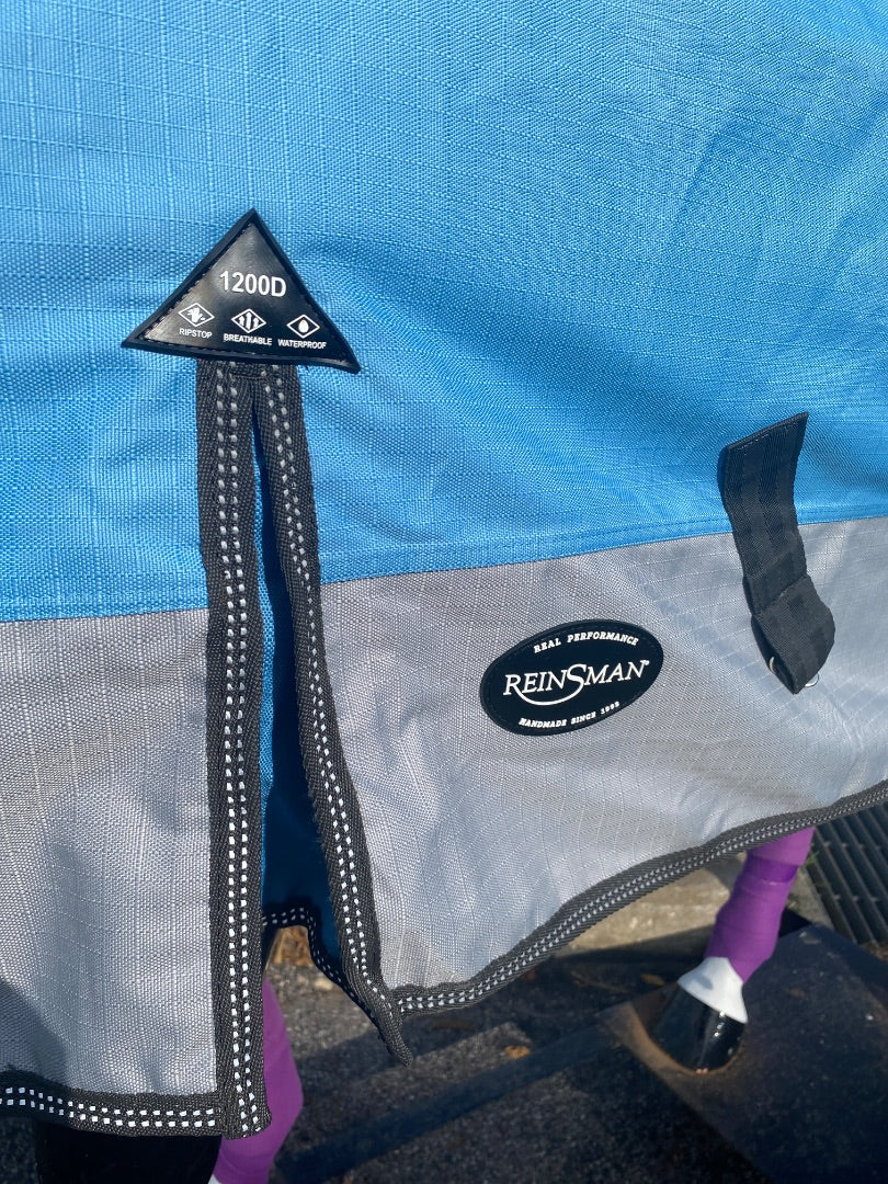 USED Reinsman Rain Sheet 69” Blue