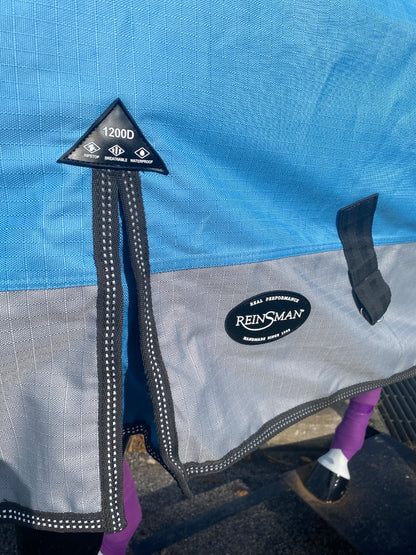 USED Reinsman Rain Sheet 69” Blue