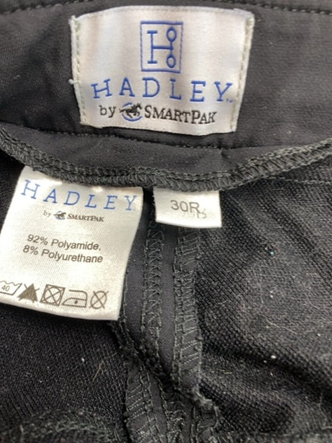 USED Smartpak Hadley Ladies English Knee Patch Breeches 30R Black
