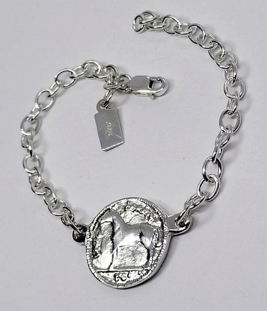 Irish Coin on Sterling Link Bracelet