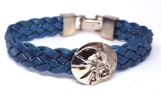 Jumper Horse Slide on 5 Strand Woven Leather Bracelet