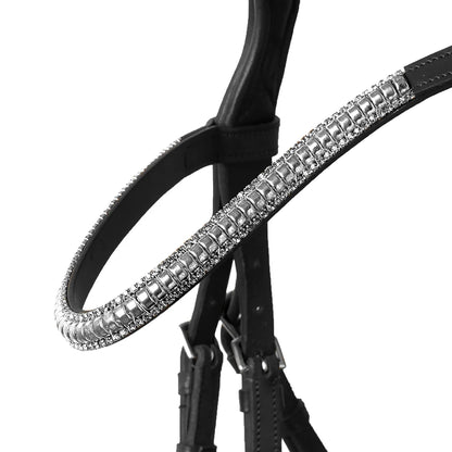 Horze Highbury Anatomical Crystal Dressage Bridle - Black