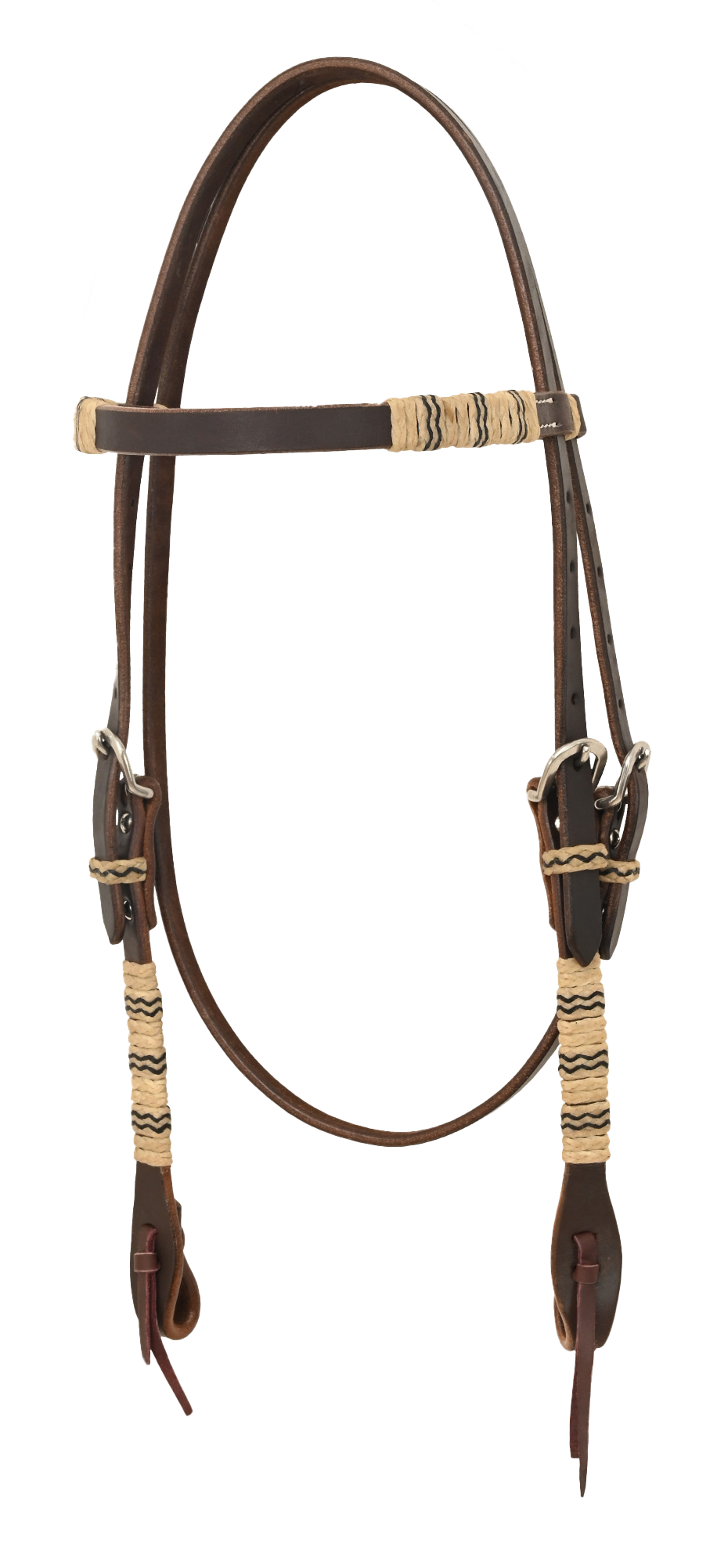 Chocolate Harness Rawhide Browband Headstall