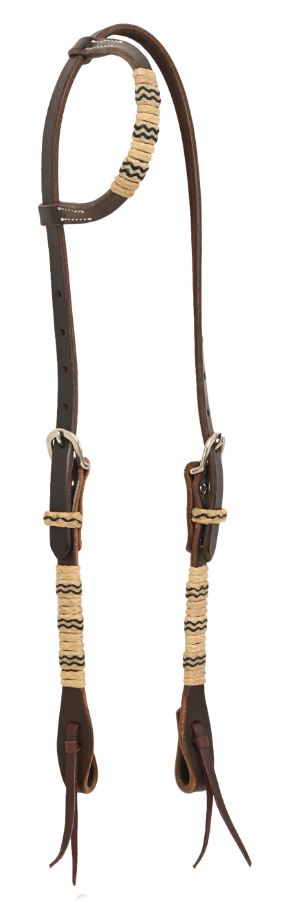 Chocolate Harness Rawhide Slip-Ear Headstall