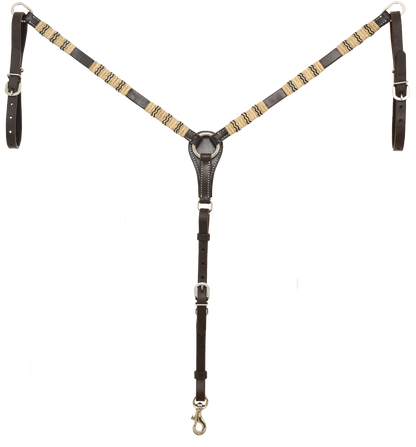 Chocolate Harness Rawhide Breast Collar