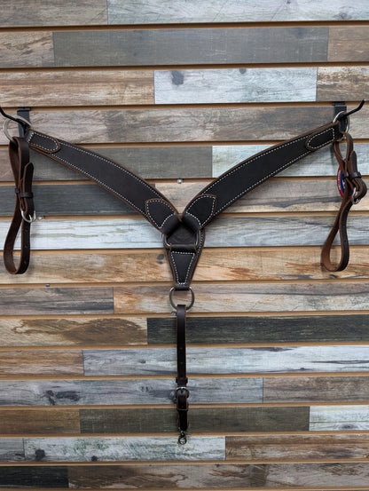 HR 2 1/2" Hand Tooled Chocolate Breast Collar