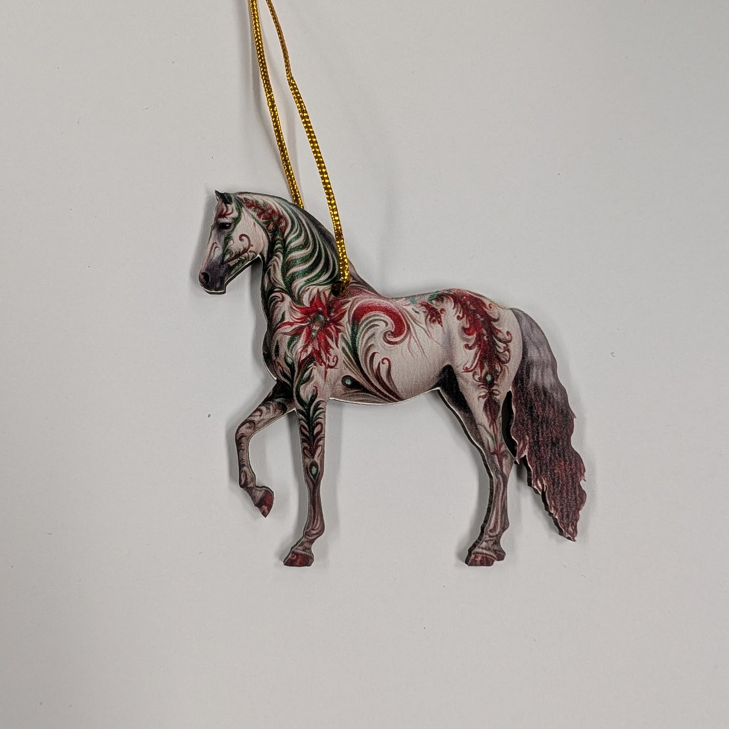 Assorted Wooden Holiday Horse Ornaments