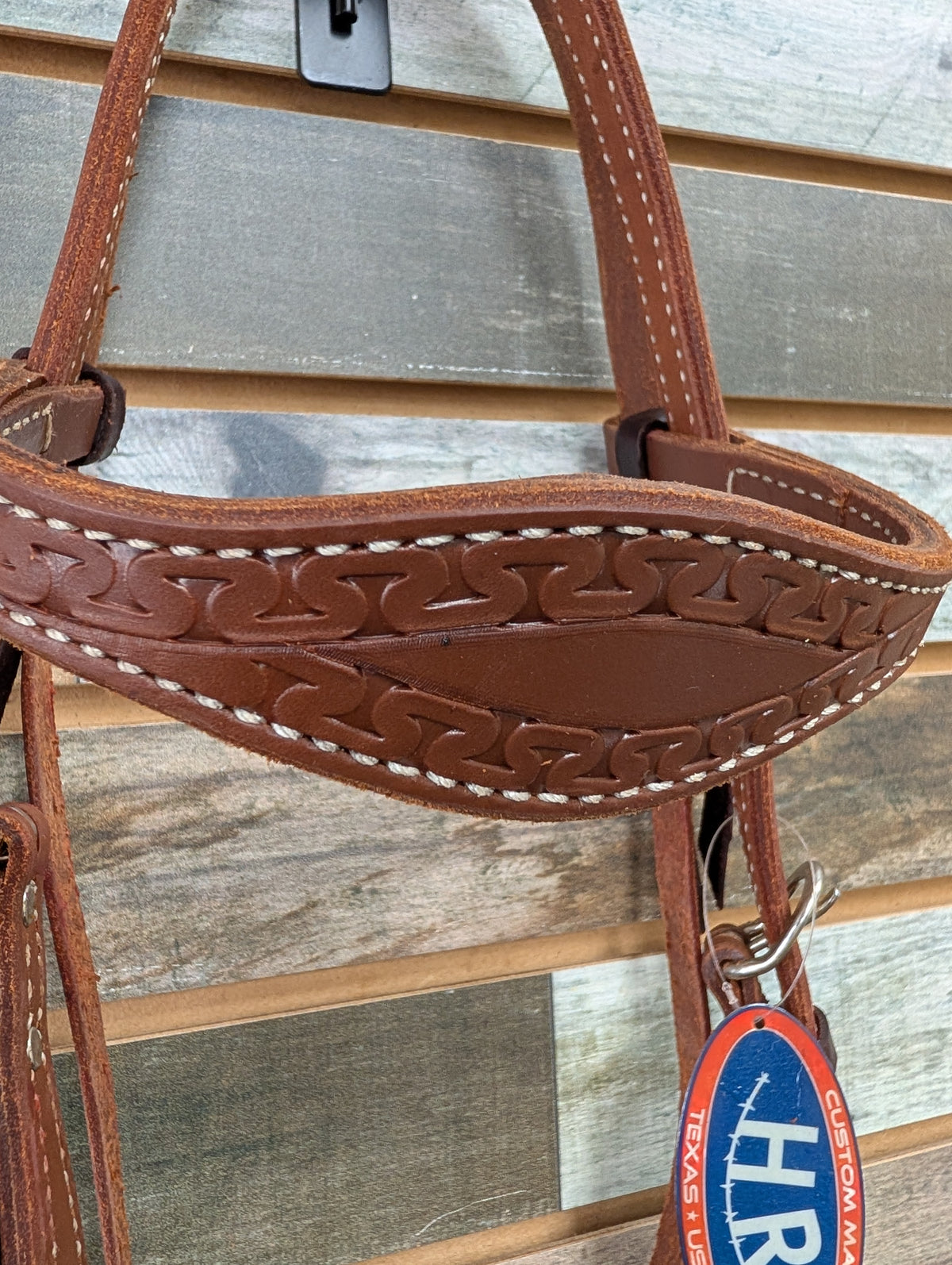 HR Medium Oil Geometric Tooled Browband Headstall