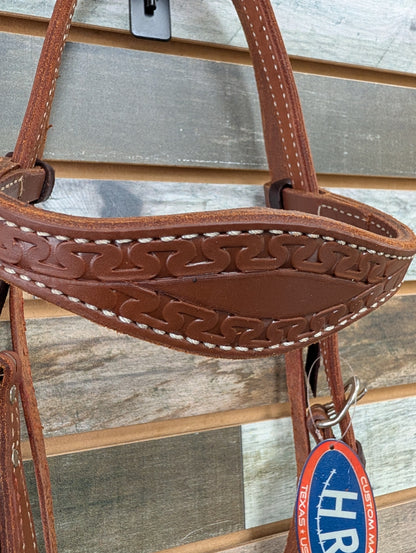 HR Medium Oil Geometric Tooled Browband Headstall