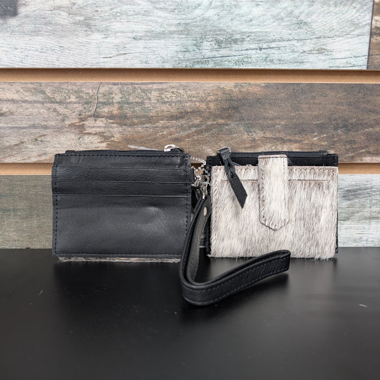 Western Cowhide Leather Wristlet Wallet Money Coins