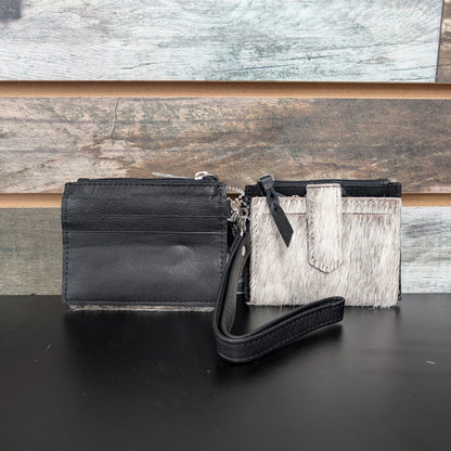 Western Cowhide Leather Wristlet Wallet Money Coins