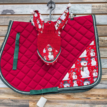 Holiday AP Saddle Pad & Ear Bonnet Set