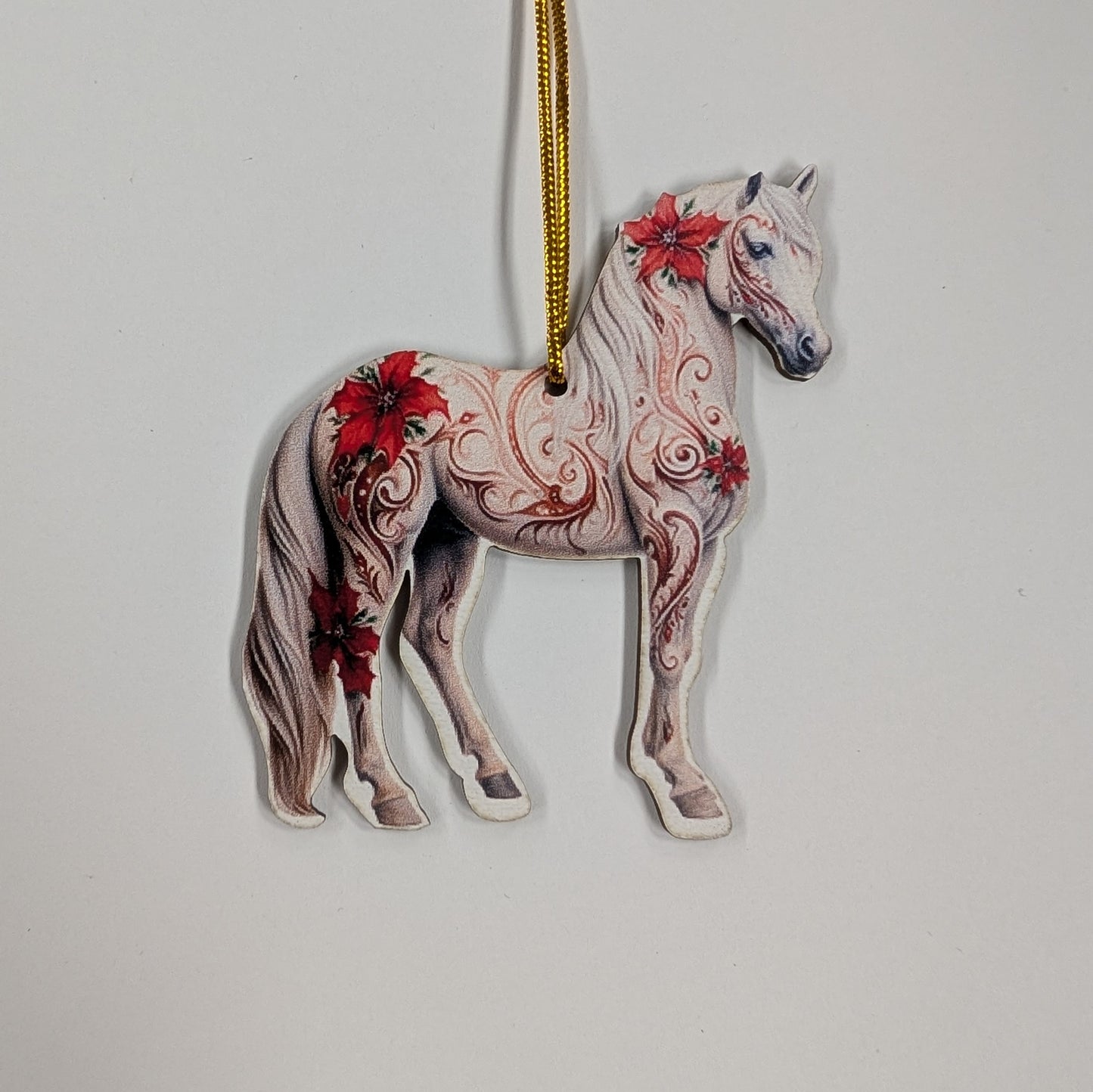 Assorted Wooden Holiday Horse Ornaments