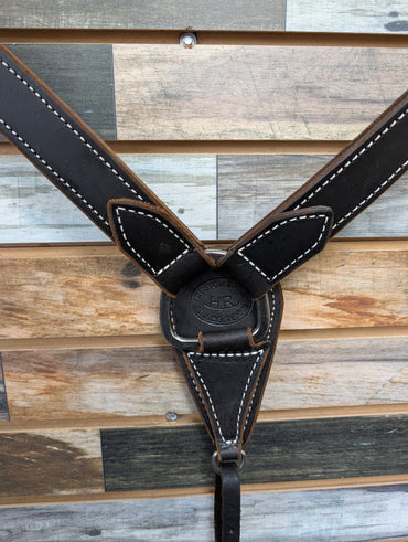 HR 1 1/2" Hand Tooled Chocolate Breast Collar