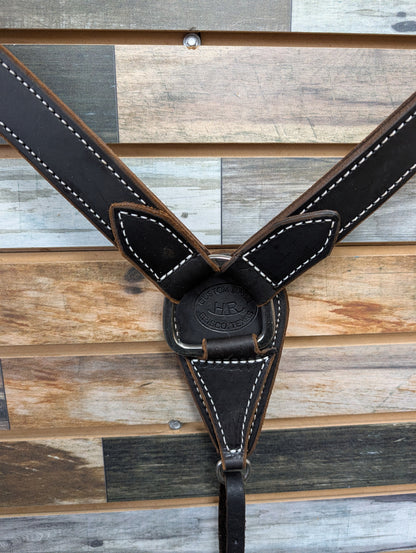 HR 1 1/2" Hand Tooled Chocolate Breast Collar