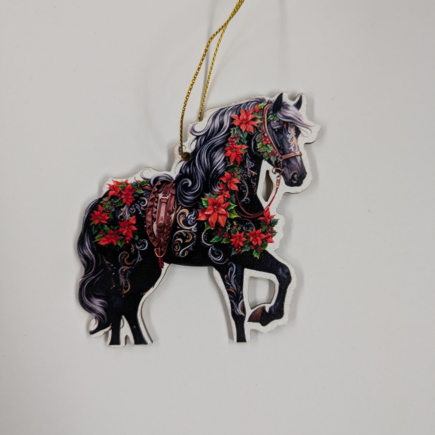 Assorted Wooden Holiday Horse Ornaments