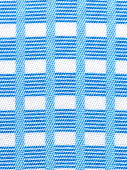 Essex Classics Girls "Luna II" Light Blue Long Sleeve Performance Show Shirt with Blue Checks Trim