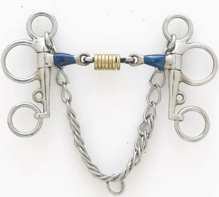 Centaur Double Jointed Tom Thumb Pelham With Brass Rings