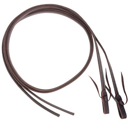 Dark Oil Double Stitched Split Reins 5/8"x8'