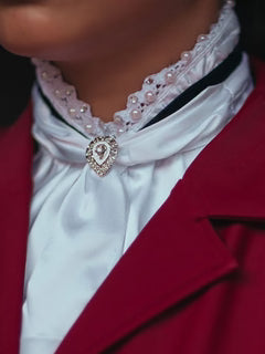 Equestrian Stockholm Riding Stock-Crystal, Pearl & Velvet