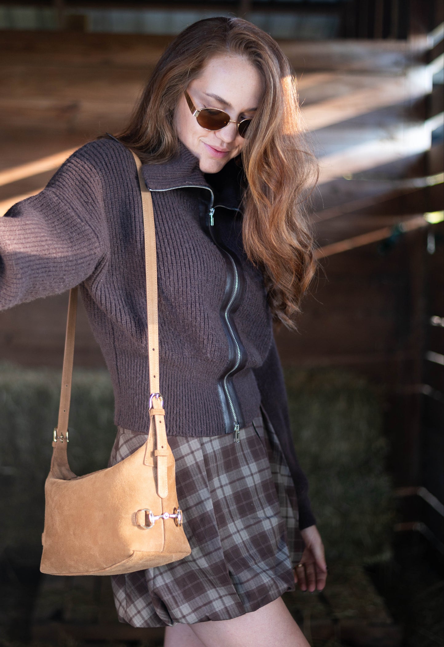 Tucker Tweed Bethany Bit Bag Suede- Limited Edition Milk Chocolate
