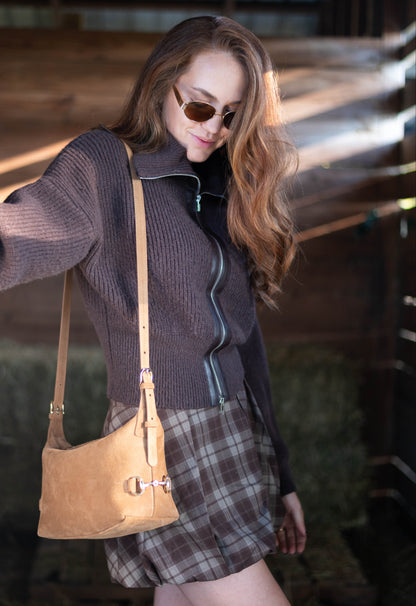 Tucker Tweed Bethany Bit Bag Suede- Limited Edition Milk Chocolate