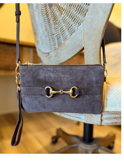 Tucker Tweed Wristlet Espresso Suede Edition