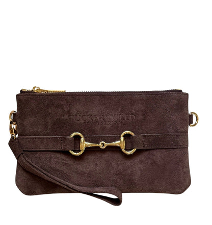 Tucker Tweed Wristlet Espresso Suede Edition