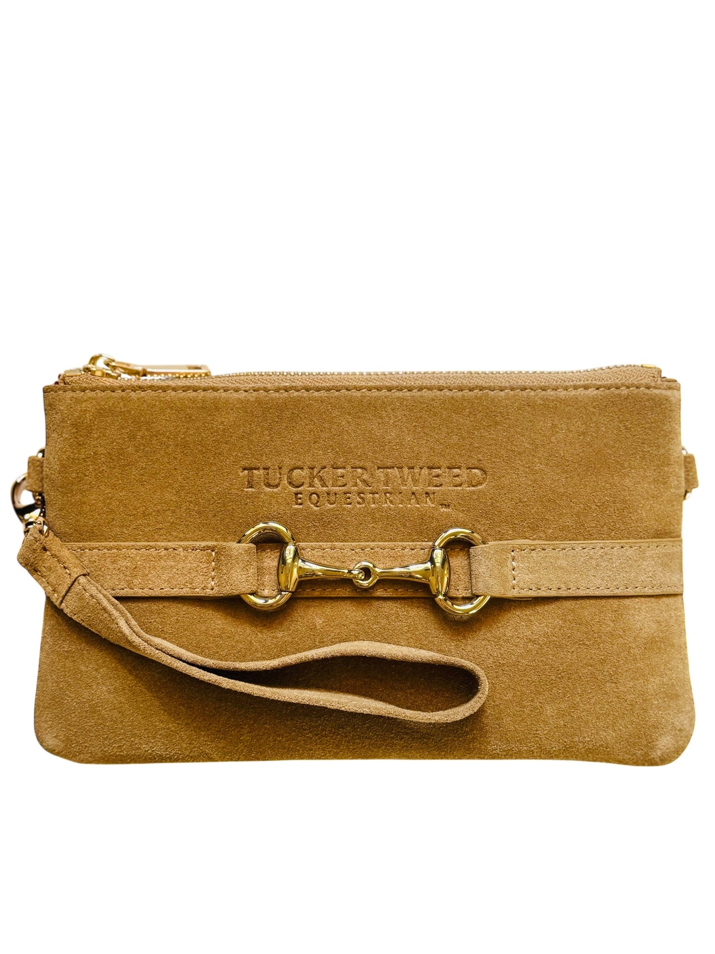 Tucker Tweed Wellington Wristlet Palomino Suede Edition