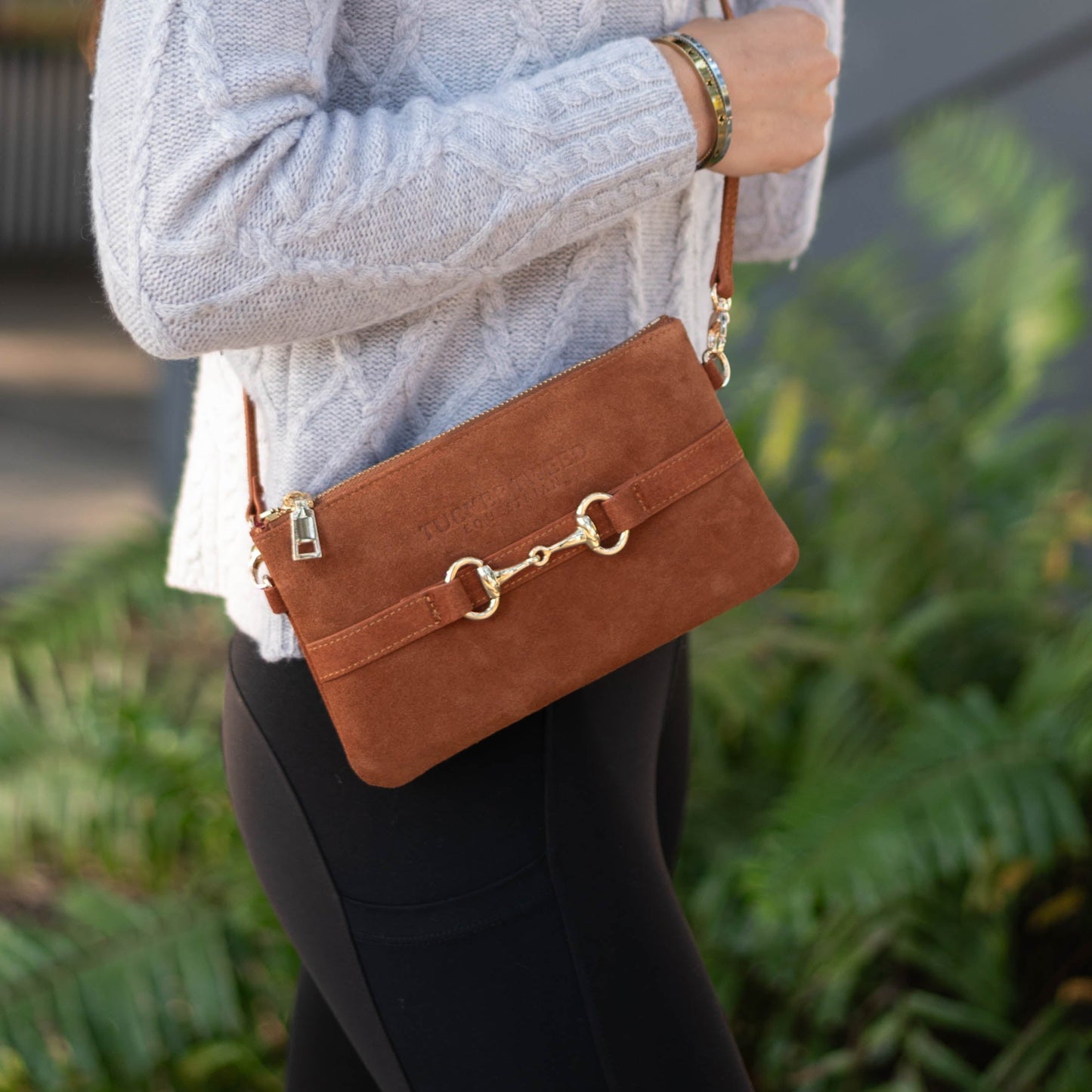Tucker Tweed Wellington Wristlet Sorrel Suede Edition