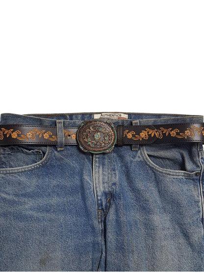 Vintage Brass Floral Buckle