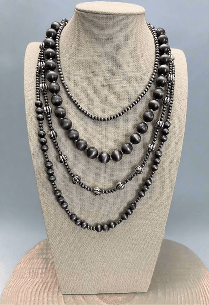 Western Faux Sterling Pearl Necklace Set - 16, 18, 20 and 22 inch set