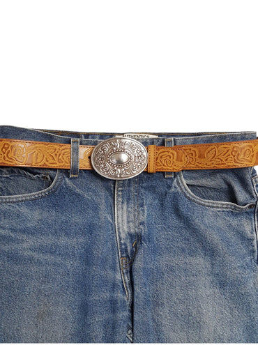 Western Floral Etched Buckle