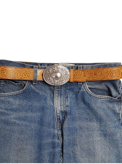 Western Floral Etched Buckle