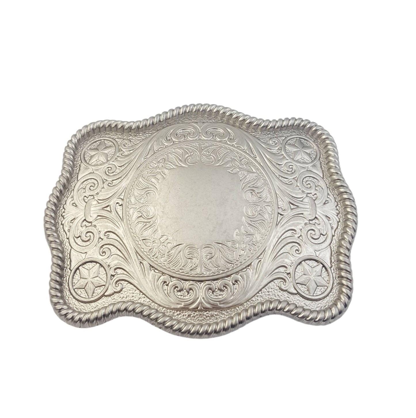 Western Matte Silver Plaque Buckle