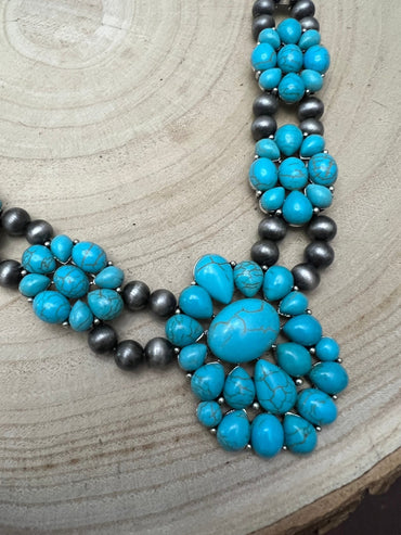 Western Squash Faux Statement Necklace - 21 inch