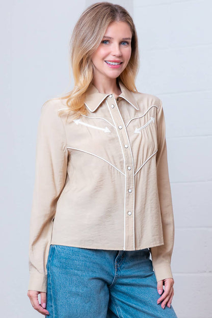 Western Vintage Button Down Blouse