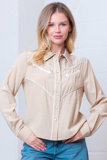 Western Vintage Button Down Blouse