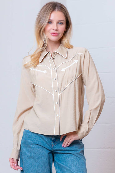 Western Vintage Button Down Blouse