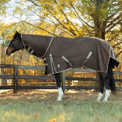 Equinavia Thunder 360 Detachable Neck Heavy Weight Turnout Blanket 300g - Dark Brown